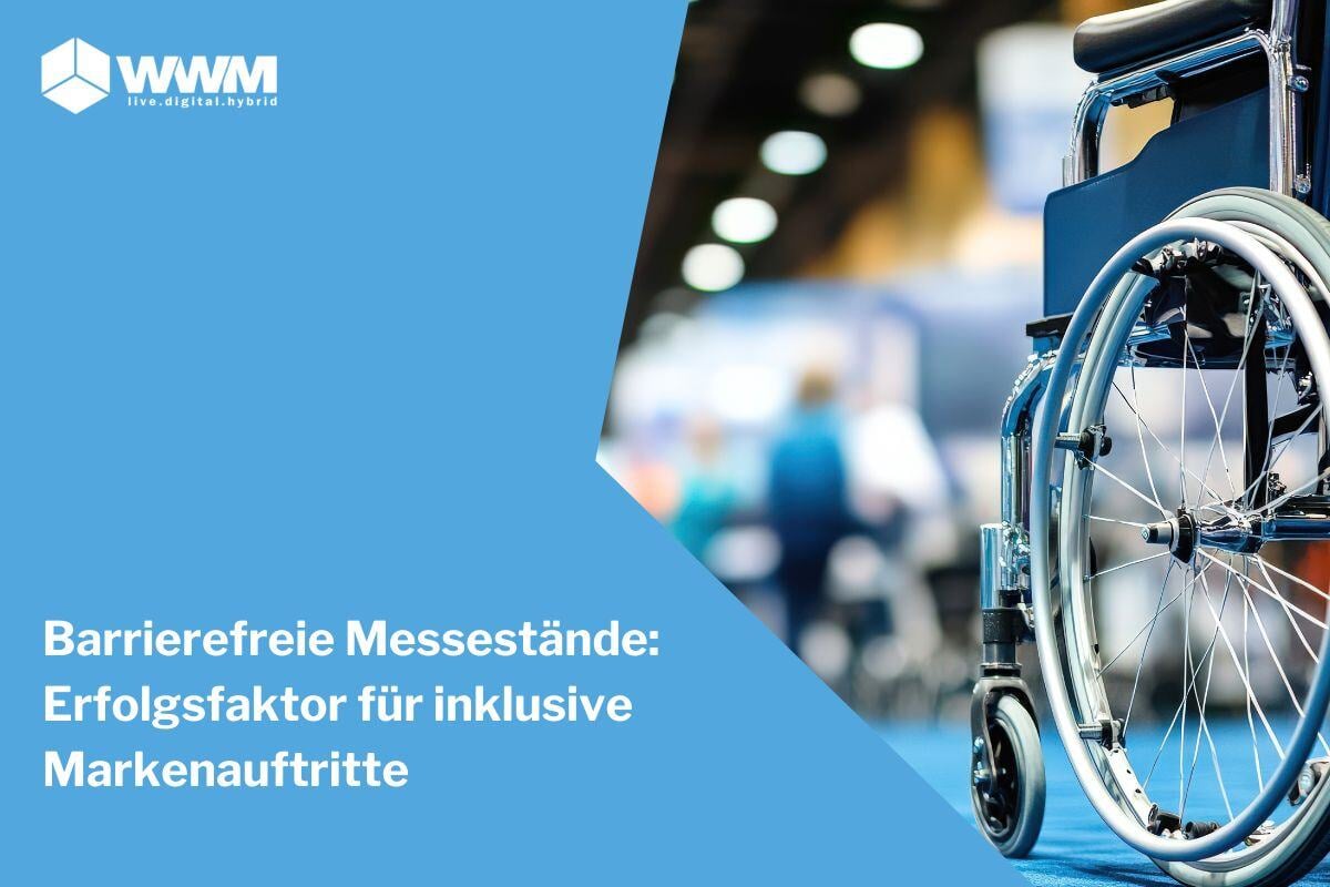 Barrierefreie Messestände Rollstuhl auf einer Messe